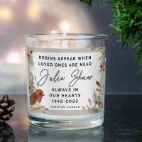 Personalised Robins Appear Memorial Scented Jar Candle Extra Image 1 Preview